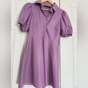 Zara Women's Leather Faux Dress in Lavender